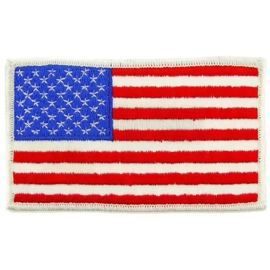 American Flag with White Border Patch 2 7/8" x 4 7/8" {1}