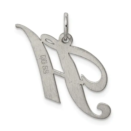 Sterling Silver Medium Script Initial Letter H Charm Jewerly 18mm x 13mm {3}