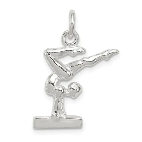 Sterling Silver Gymnast Charm Pendant Gymnastics {1}