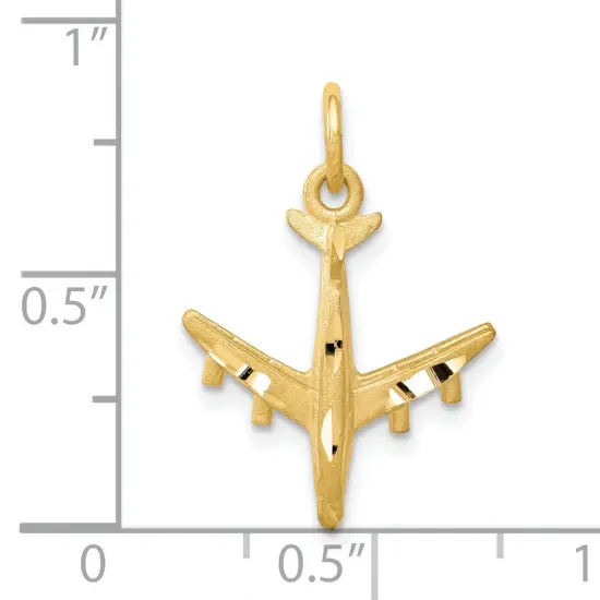 10K Yellow Gold Airplane Charm Jewelry FindingKing New 20 X 16mm {4}
