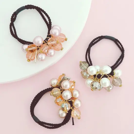 Wrapables Faux Pearls and Rhinestones Hair Ties (Set of 3) {2}