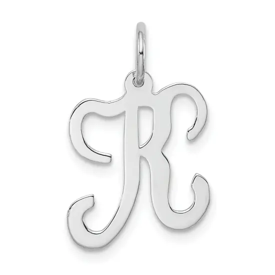 Sterling Silver Stamped Initial Letter K Charm Pendant Jewerly 20mm x 12mm {1}