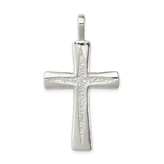 Sterling Silver Cross Charm Religious Jewelry 40mm x 22mm {1}