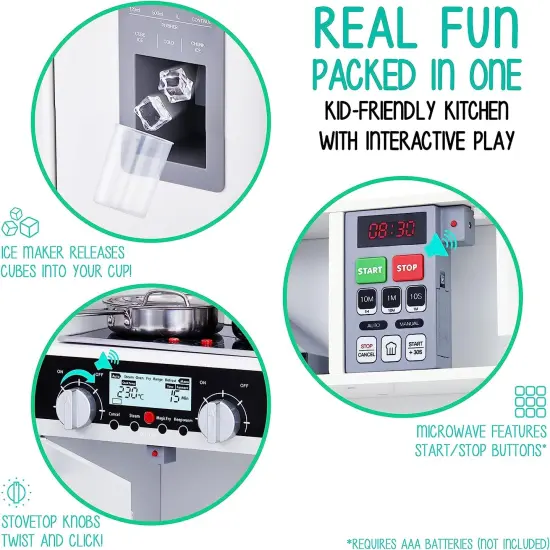 Lil&rsquo; Jumbl kitchen set for kids Interactive Kitchen Pretend Wooden Play Kitchen {3}