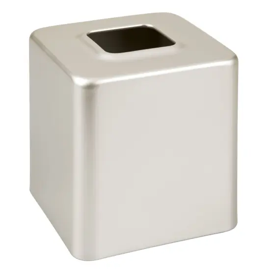mDesign Modern Square Metal Paper Facial Tissue Box Cover Holder {5}