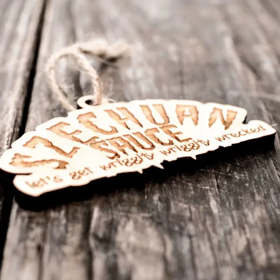 Ornament - Szechuan Sauce - Raw Wood 2x4in {2}