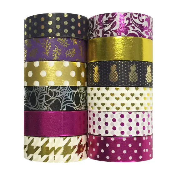Wrapables Washi Tapes Decorative Masking Tapes, Set of 12, ADSET58 {2}