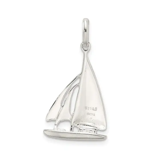 Sterling Silver Sailboat Charm Pendant Nautical Jewelry 23mm x 17mm {3}