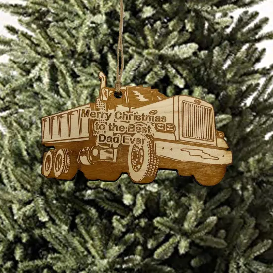 Merry Christmas to the best Dad Ever Dump Truck - Ornament {2}