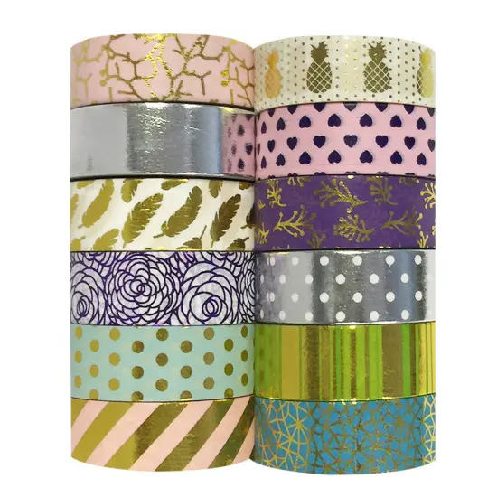 Wrapables Washi Tapes Decorative Masking Tapes, Set of 12, ADSET61 {2}