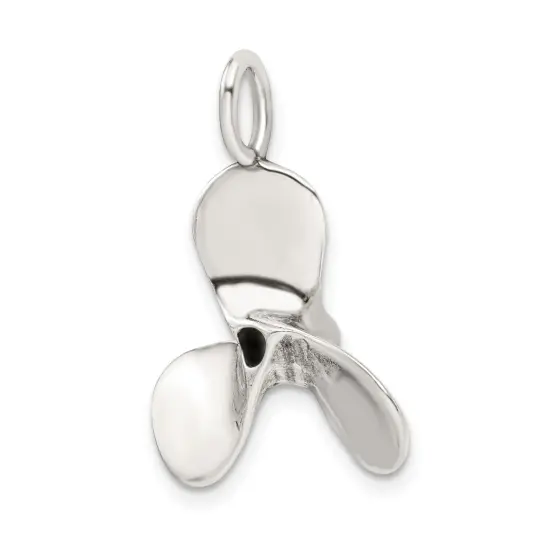 Sterling Silver 3D Antiqued Propeller Charm Pendant Jewerly 28mm x 23mm {3}