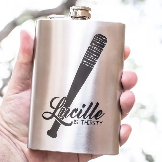 8oz Lucille is Thirsty Stainless Steel Flask {2}