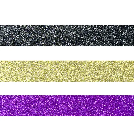 Wrapables Glitter and Shine Washi Tapes Decorative Masking Tapes (Set of 3) Onyx Glitz {6}