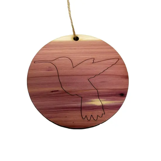 CEDAR Ornament - Hummingbird- Cedar Wood {1}