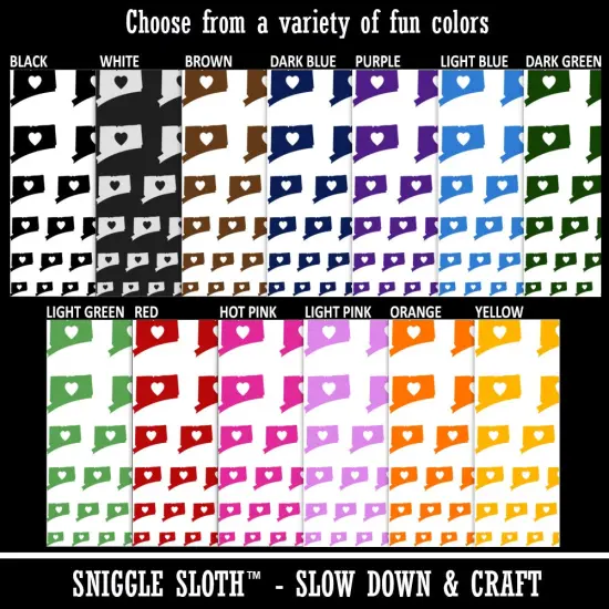 Connecticut State with Heart Temporary Tattoo Water Resistant Fake Body Art Set Collection Dark Green {2}