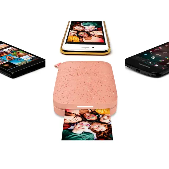 HP Sprocket Portable Printer, Zink Sticky Paper 2x3" Instant Photo Printer for iOS & Android Device Blush Pink {3}