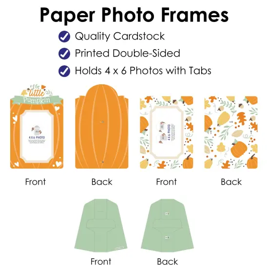 Big Dot of Happiness Little Pumpkin - Fall Birthday Party or Baby Shower 4x6 Picture Display - Paper Photo Frames - Set of 12 {6}