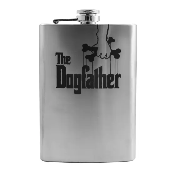 8oz The Dogfather Stainless Steel Flask {1}