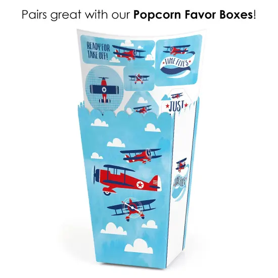 Big Dot of Happiness Taking Flight - Airplane - Vintage Plane Baby Shower or Birthday Party Favor Sticker Set - 12 Sheets - 120 Stickers {7}