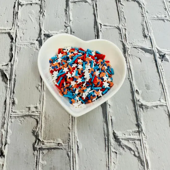 150g Patriotic Flag Polymer Clay Faux Sprinkle Mix - Ideal for Fake Bakes, Clay Art, Slime - Vibrant and Festive {3}