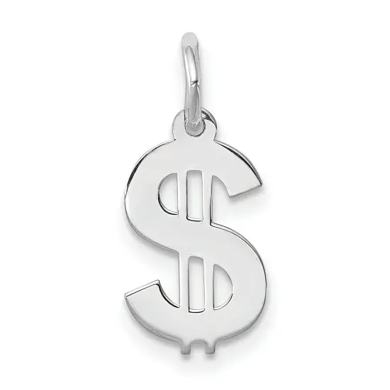 Sterling Silver Dollar Sign Charm Pendant Money Jewelry 17 X 8mm {1}