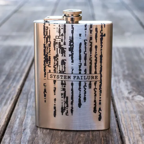 8oz System Failure Stainless Steel Flask {2}