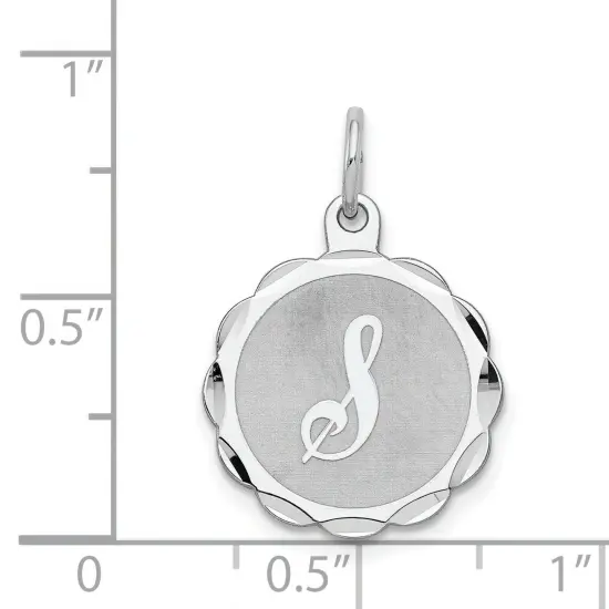 Sterling Silver Brocaded Lower Case Initial S Charm Jewerly 22mm x 16mm {2}