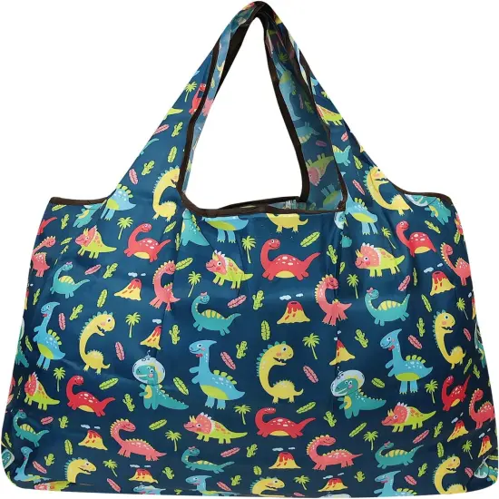 Wrapables Large Foldable Tote Nylon Reusable Grocery Bag, 3 Pack Delicious Foods {10}