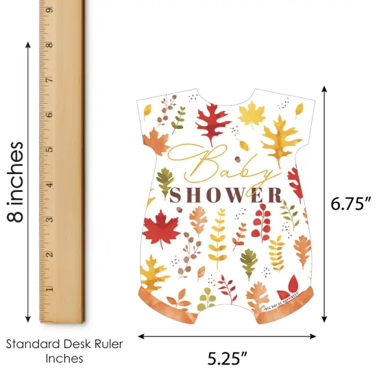 Big Dot of Happiness Fall Foliage Baby - Picture Bingo Cards and Markers - Autumn Leaves Baby Shower Shaped Bingo Game - Set of 18 {6}