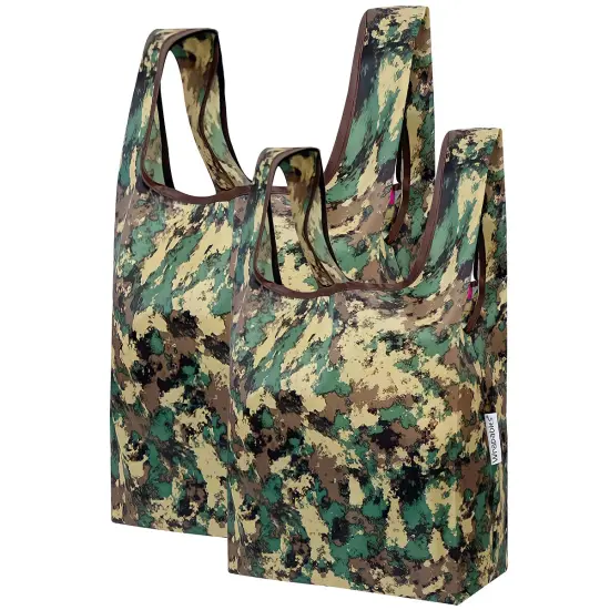 Wrapables JoliBag Collection Reusable Shopping Bag (Set of 2) Green Camo {1}