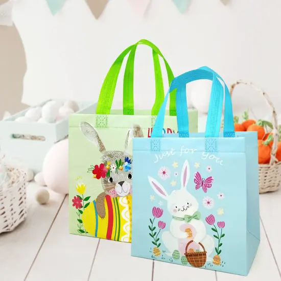 Wrapables Non-woven Easter Gift Bags, Easter Treat Bags for Egg Hunt (Set of 8) Bunnies {3}