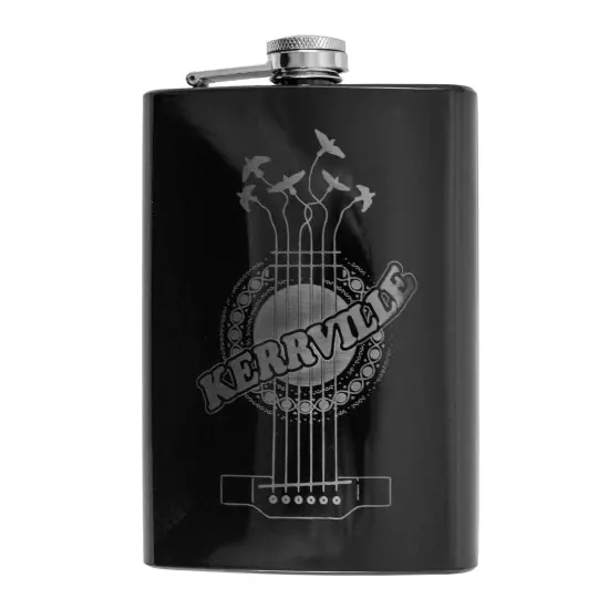 8oz BLACK Kerrville Flask {1}