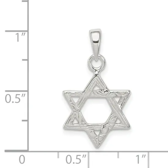 Sterling Silver Star of David Charm Jewerly 21mm x 14mm {4}