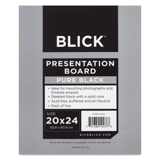 Blick Presentation Board Pack - 20" x 24", Pure Black, Pkg of 5 {1}