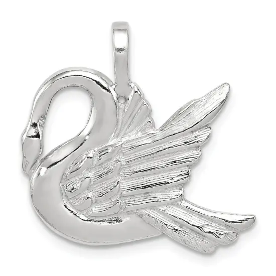 Sterling Silver Swan Charm Jewelry FindingKing 24mm x 24mm {1}