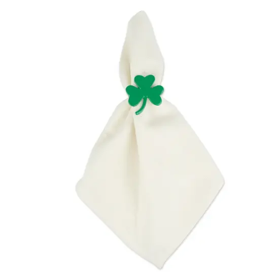 DII Green Shamrock Napkin Ring (Set of 6) {2}