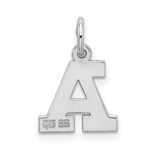 Sterling Silver Small Block Initial Letter A Charm Jewerly 16mm x 11mm {4}