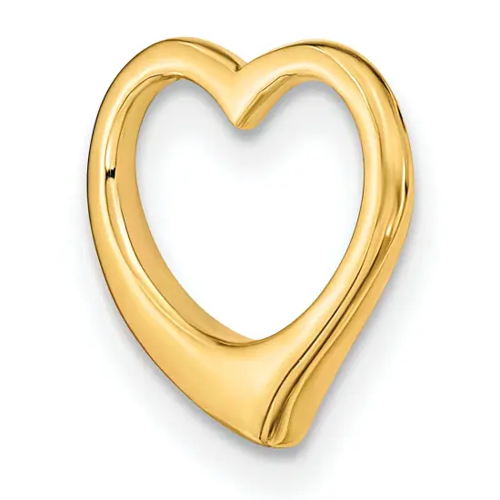 14K Gold 3D Floating Heart Slide Pendant Love Charm Jewerly 12mm x 11mm {3}