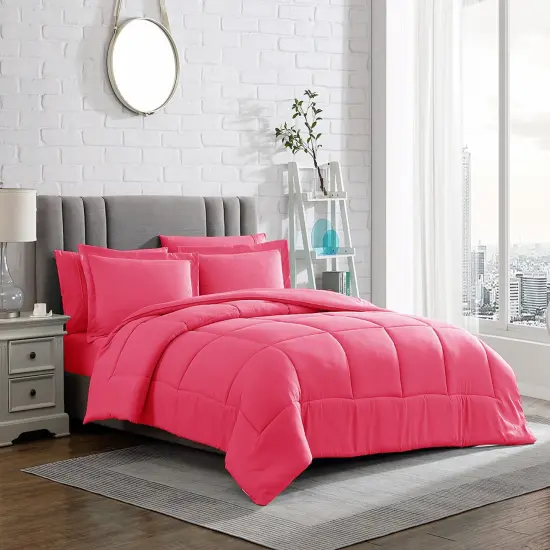 American Home Collection Down Alternative Comforter Set Extra Warm and Soft Pink {5}
