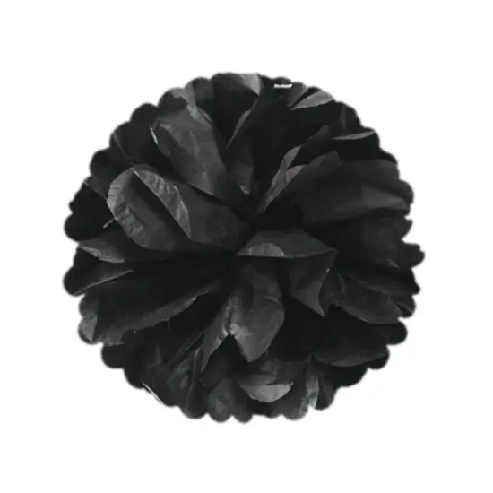 Wrapables Set of 9 Tissue Pom Pom Party Decorations for Weddings, Birthday Parties Baby Showers and Nursery Decor, Black/Silver/White {4}