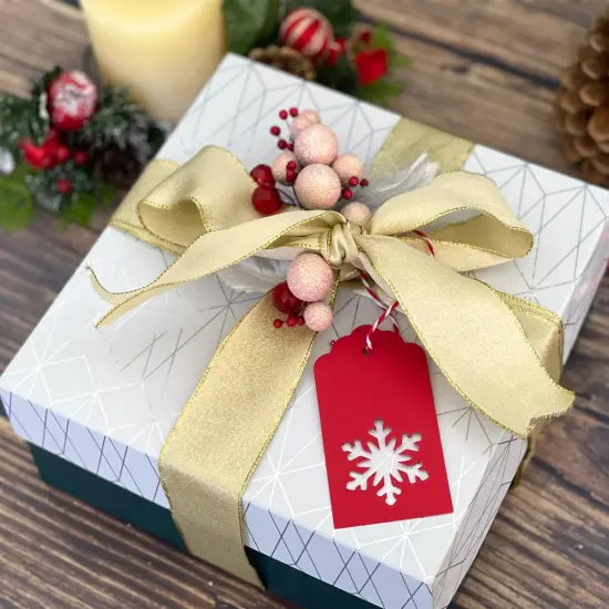 Wrapables Christmas Holiday Gift Tags/Kraft Hang Tags with Laser Cut Design for Gift-Wrapping, DIY, Arts & Crafts (100pcs), Red Scalloped {4}