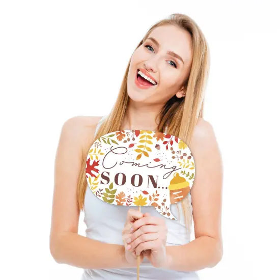 Big Dot of Happiness Fall Foliage Baby - Autumn Leaves Baby Shower Photo Booth Props Kit - 20 Count {4}