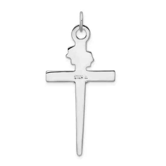 Sterling Silver Gold Plated Crucifix Pendant Jewerly 83.8mm x 41.3mm {4}