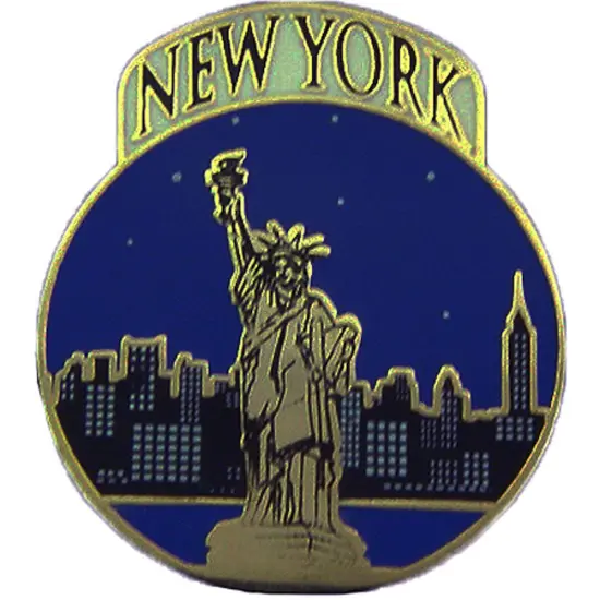 New York City with Statue of Liberty Pin 1" {1}