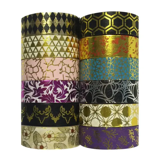 Wrapables Washi Tapes Decorative Masking Tapes, Set of 12, ADSET56 {2}