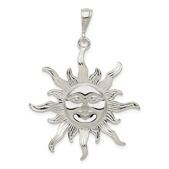 Sterling Silver Sun Jewelry Charm Celestial Jewelry 28mm x 22mm {1}