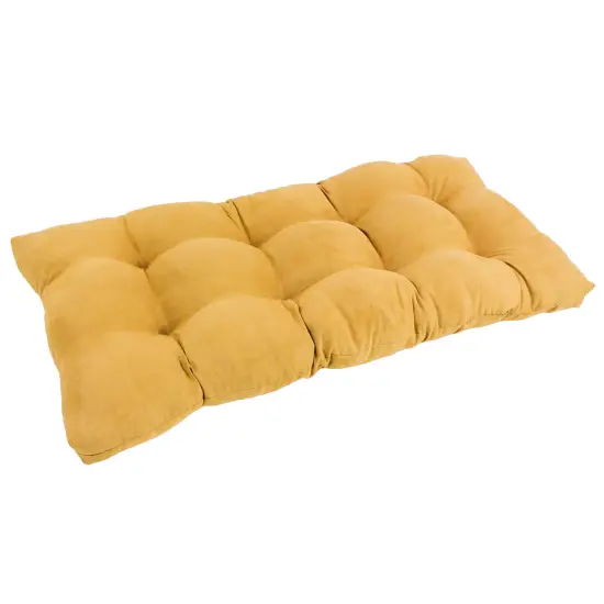 42-inch by 19-inch Squared Micro Suede Tufted Loveseat Cushion - Lemon {1}