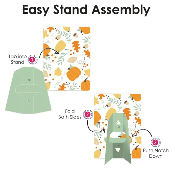 Big Dot of Happiness Little Pumpkin - Fall Birthday Party or Baby Shower 4x6 Picture Display - Paper Photo Frames - Set of 12 {7}