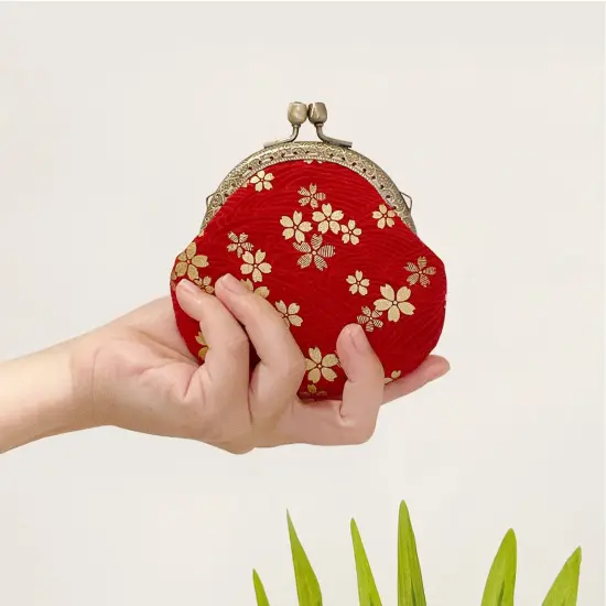 Wrapables Stylish Decorative Coin Purse, Clasp Wallet Red Blossoms {3}