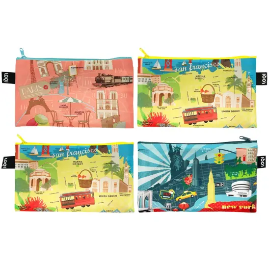 LOQI Urban Cities Zip Pockets (Set of 4) {1}